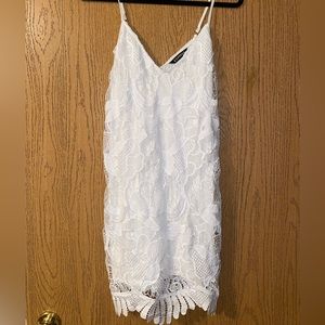 Express white lace floral dress